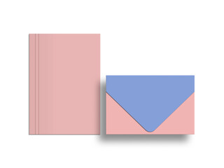 Minimal file with envelope stationery mockup