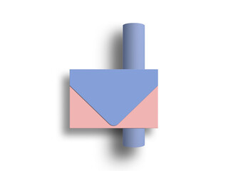 Minimal envelope with roll paper stationery mockup