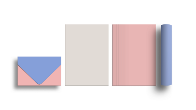 Minimal envelope with letterhead stationery mockup