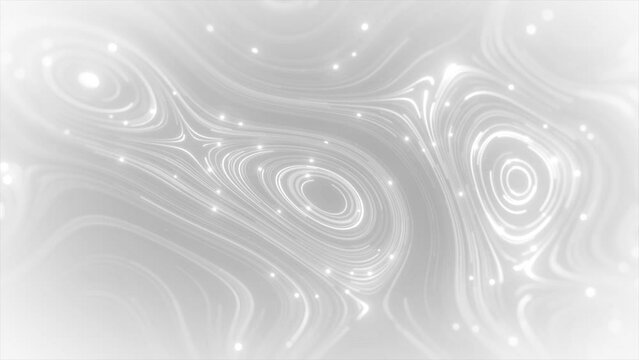 Abstract Digital Web Network And Flowing Data Lines/ 4k animation of an abstract technology background with streaming circular flowing particle lines snaking with meander and nodes