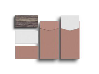 A4 documents with business card mockup