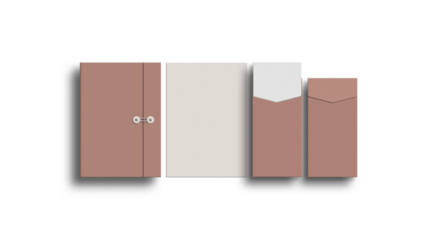 A4 document with envelope mockup