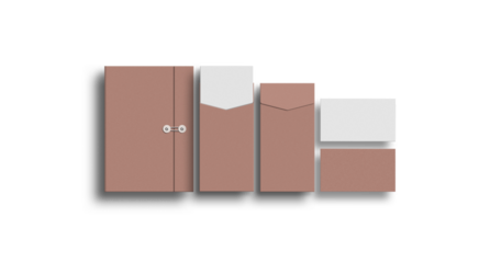 A4 document with envelope mockup