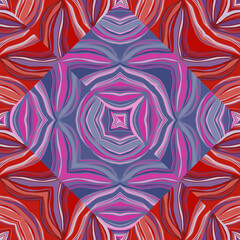 Psychedelic kaleidoscope seamless pattern. Geometric abstract mosaic ornament