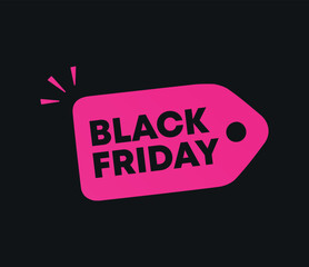 Tag vector Black Friday design. Sale, promo