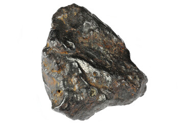 fragment of the Sikhote-Alin meteorite isolated on white background