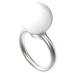 3d rendering illustration of a big pearl ring