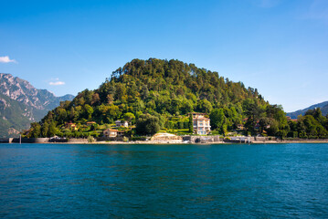 Fototapeta na wymiar Beautiful nature of lake Como, Italy in summer, famous tourism destination