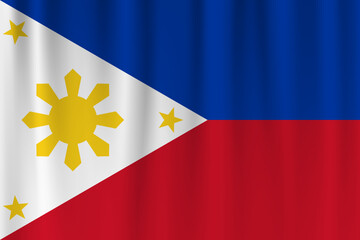 Vector flag of Philipines. Philipines waving flag background.