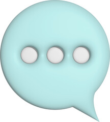 3d rendering chat bubble icon. Illustration with shadow isolated on white.