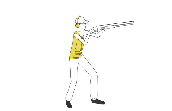 recommend clip art: 射撃をする男性のシンプルなイラスト
