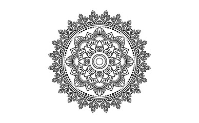
Mandala  pattern Stencil doodles, Round ornament patterns for Henna, Mehndi, Tattoo, Coloring book page