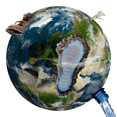 Planet earth being destroyed by manhood