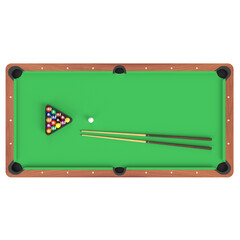 3d rendering illustration of a billiard table