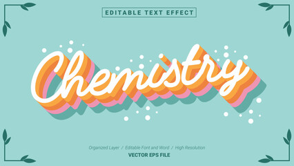 Editable Chemistry Font Design. Alphabet Typography Template Text Effect. Lettering Vector Illustration for Product Brand and Business Logo.
