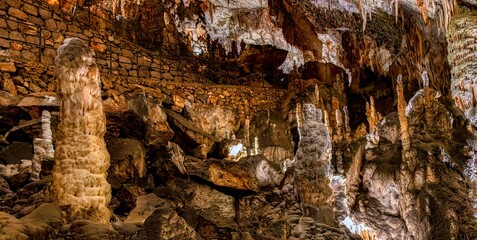 Dripstones in the cave