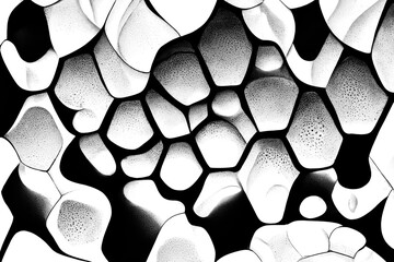 Parametric honeycomb pattern, irregular, black and white