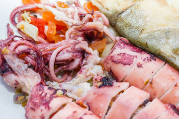 grilled calamari and tentacles, picnic on the beach in the Philippines, El Nido