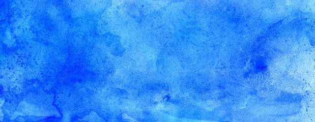 Hand drawn abstract blue watercolor background 