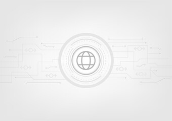 abstract technology background circle geometric globe icon decoration science and technology white background eps10