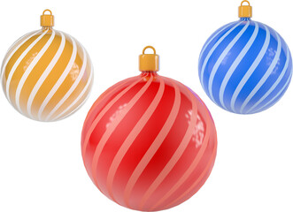Three christmas balls