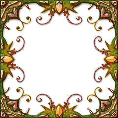 Autumn fall ornamental frame
