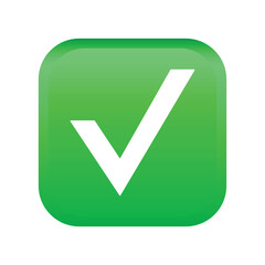 Tick button emoji icon. Check symbol modern, simple, vector, icon for website design, mobile app, ui. Vector Illustration