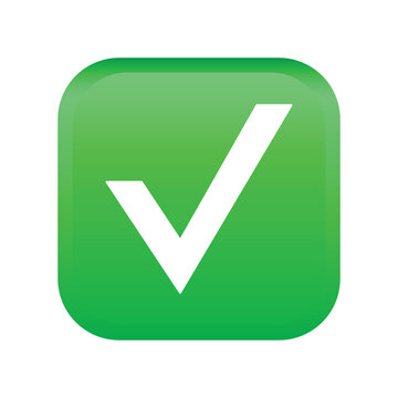 Tick button emoji icon. Check symbol modern, simple, vector, icon for website design, mobile app, ui. Vector Illustration