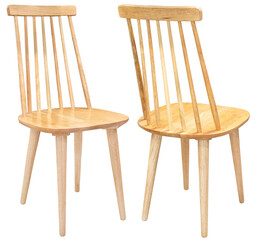 A chair made of natural wood in different angles. Isolated from the background. Interior element