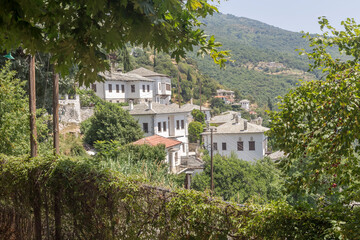 Fototapeta na wymiar View of the mountains village of Pinakates (South Pelion, Prefecture of Magnesia, Greece)