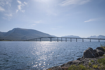 Obraz premium Sortland Bridge, Vesteralen, Nordland, Norway