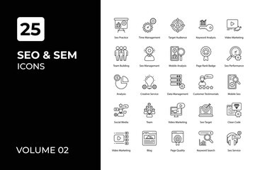 Seo and Sem icons collection.