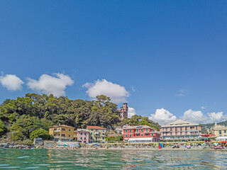 Panoramic image of the city Moneglia