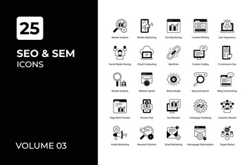 Seo and Sem icons collection.