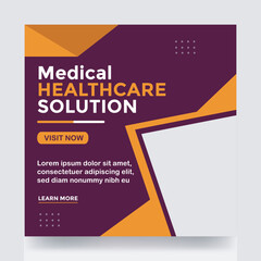 medical health banner social media post design template