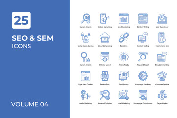 Seo and Sem icons collection.