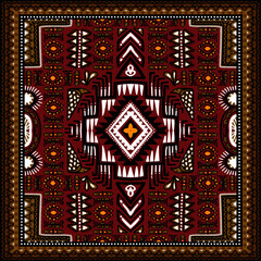 traditional ethnic geometric pattern background design for backgrounds carpet wallpaper clothes wrap fabric seamless embroidery style vector illustration