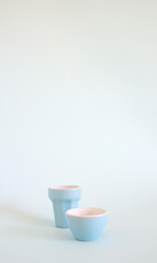 light blue kitchenware on a light blue background