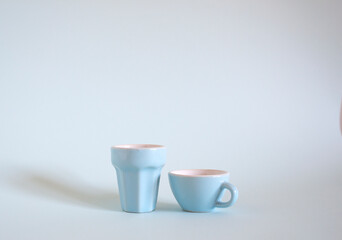 light blue kitchenware on a light blue background