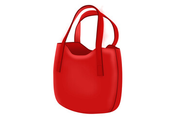illustration of a small red stylish women's handbag