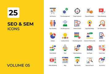 Seo and Sem icons collection.