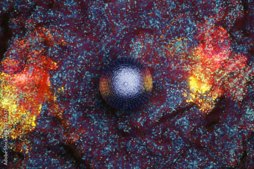 Fototapete beautiful abstract colourful shiny wave background. starburst dynamic sphere. 3d rendering illustrat