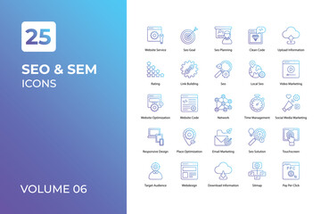 Seo and Sem icons collection.