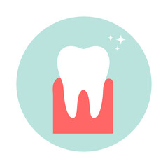 Healthy tooth. Hygiene, the concept of health care. Vector illustration.