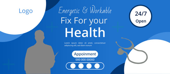 Medical healthcare facebook banner templatevector ai format file desig layout,facebook popular web banner.,