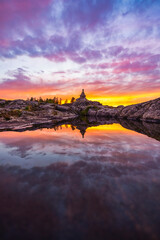 sunset over the lake