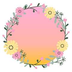 floral circle frame