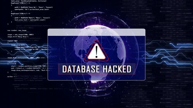 DATABASE HACKED and Earth Connections Network, Animation, Background, Loop, 4k
