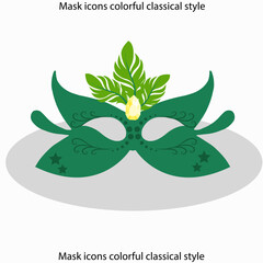 Obraz premium Mask icons colorful classical style