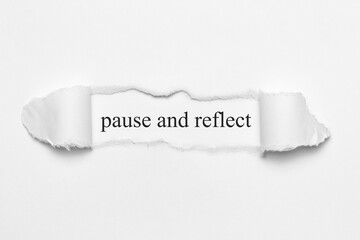 pause and reflect	